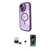 MARSİLYAN™- iPhone 14 Pro Max Kılıf Kıvılcım Modern Koleksiyonu - Şeffaf 360 Full Body Arka Koruyucu + Bilvis Titan Kamera Lens - GS