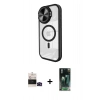 MARSİLYAN™- iPhone 14 Pro Max Kılıf Kıvılcım Modern Koleksiyonu - Şeffaf 360 Full Body Arka Koruyucu + Bilvis Titan Kamera Lens - SH