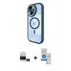 MARSİLYAN™- iPhone 14 Pro Max Kılıf Kıvılcım Modern Koleksiyonu - Şeffaf Royal Nano Ekran Koruyucu + Bilvis Titan Kamera Lens - GD