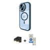 MARSİLYAN™- iPhone 14 Pro Max Kılıf Kıvılcım Modern Koleksiyonu - Şeffaf Royal Nano Ekran Koruyucu + Raze Metal Kamera Lens - GD