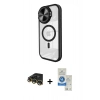 MARSİLYAN™- iPhone 14 Pro Max Kılıf Kıvılcım Modern Koleksiyonu - Şeffaf Royal Nano Ekran Koruyucu + Raze Metal Kamera Lens - GD
