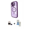 MARSİLYAN™- iPhone 14 Pro Max Kılıf Kıvılcım Modern Koleksiyonu - Şeffaf Royal Nano Ekran Koruyucu + Siyah Bilvis Titan Kamera Lens