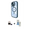 MARSİLYAN™- iPhone 14 Pro Max Kılıf Kıvılcım Modern Koleksiyonu - Şeffaf Royal Nano Ekran Koruyucu + Siyah Bilvis Titan Kamera Lens