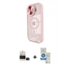 MARSİLYAN™- iPhone 14 Pro Max Kılıf Kıvılcım Modern Koleksiyonu - Şeffaf Royal Nano Ekran Koruyucu + Siyah Bilvis Titan Kamera Lens