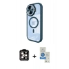 MARSİLYAN™- iPhone 14 Pro Max Kılıf Kıvılcım Modern Koleksiyonu - Şeffaf Royal Nano Ekran Koruyucu + Turuncu PVD Metal Kamera Lens