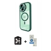 MARSİLYAN™- iPhone 14 Pro Max Kılıf Kıvılcım Modern Koleksiyonu - Şeffaf Royal Nano Ekran Koruyucu + Turuncu PVD Metal Kamera Lens