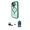 MARSİLYAN™- iPhone 14 Pro Max Kılıf Kıvılcım Modern Koleksiyonu - Siyah 18D Cam Ekran Koruyucu + Bilvis Titan Kamera Lens - DNMR