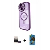 MARSİLYAN™- iPhone 14 Pro Max Kılıf Kıvılcım Modern Koleksiyonu - Siyah 18D Cam Ekran Koruyucu + Bilvis Titan Kamera Lens - DNMR