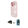 MARSİLYAN™- iPhone 14 Pro Max Kılıf Kıvılcım Modern Koleksiyonu - Siyah 18D Cam Ekran Koruyucu + Raze Metal Kamera Lens - GD
