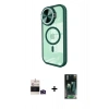 MARSİLYAN™- iPhone 14 Pro Max Kılıf Kıvılcım Modern Koleksiyonu - Siyah 360 Mat Full Body Arka Koruyucu + Bilvis Titan Kamera Lens - DNMR