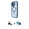 MARSİLYAN™- iPhone 14 Pro Max Kılıf Kıvılcım Modern Koleksiyonu - Siyah 3D Antistatik Cam Ekran Koruyucu + Bilvis Titan Kamera Lens - SH