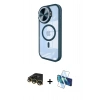 MARSİLYAN™- iPhone 14 Pro Max Kılıf Kıvılcım Modern Koleksiyonu - Siyah 3D Antistatik Cam Ekran Koruyucu + Raze Metal Kamera Lens - GD