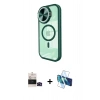 MARSİLYAN™- iPhone 14 Pro Max Kılıf Kıvılcım Modern Koleksiyonu - Siyah 3D Antistatik Cam Ekran Koruyucu + Bilvis Titan Kamera Lens - SH