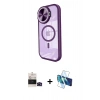 MARSİLYAN™- iPhone 14 Pro Max Kılıf Kıvılcım Modern Koleksiyonu - Siyah 3D Antistatik Cam Ekran Koruyucu + Bilvis Titan Kamera Lens - SH