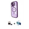 MARSİLYAN™- iPhone 14 Pro Max Kılıf Kıvılcım Modern Koleksiyonu - Siyah 3D Antistatik Cam Ekran Koruyucu + Bilvis Titan Kamera Lens - DNMR