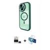 MARSİLYAN™- iPhone 14 Pro Max Kılıf Kıvılcım Modern Koleksiyonu - Siyah 3D Antistatik Cam Ekran Koruyucu + Bilvis Titan Kamera Lens - DNMR