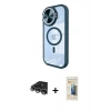 MARSİLYAN™- iPhone 14 Pro Max Kılıf Kıvılcım Modern Koleksiyonu - Siyah 6D Mat Seramik Hayalet Nano Ekran Koruyucu + Raze Metal Kamera Lens - GS