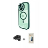 MARSİLYAN™- iPhone 14 Pro Max Kılıf Kıvılcım Modern Koleksiyonu - Siyah 6D Mat Seramik Hayalet Nano Ekran Koruyucu + Raze Metal Kamera Lens - GS