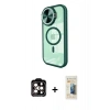 MARSİLYAN™- iPhone 14 Pro Max Kılıf Kıvılcım Modern Koleksiyonu - Siyah 6D Mat Seramik Hayalet Nano Ekran Koruyucu + PVD Metal Kamera Lens - TU