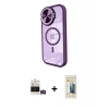 MARSİLYAN™- iPhone 14 Pro Max Kılıf Kıvılcım Modern Koleksiyonu - Siyah 6D Mat Seramik Hayalet Nano Ekran Koruyucu + Bilvis Titan Kamera Lens - GD