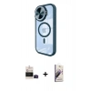 MARSİLYAN™- iPhone 14 Pro Max Kılıf Kıvılcım Modern Koleksiyonu - Siyah Bilvis 3D Mat Cam Ekran Koruyucu + Bilvis Titan Kamera Lens - SH