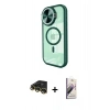MARSİLYAN™- iPhone 14 Pro Max Kılıf Kıvılcım Modern Koleksiyonu - Siyah Bilvis 3D Mat Cam Ekran Koruyucu + Raze Metal Kamera Lens - GD