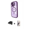 MARSİLYAN™- iPhone 14 Pro Max Kılıf Kıvılcım Modern Koleksiyonu - Siyah Bilvis 3D Mat Cam Ekran Koruyucu + Raze Metal Kamera Lens - GS