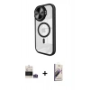 MARSİLYAN™- iPhone 14 Pro Max Kılıf Kıvılcım Modern Koleksiyonu - Siyah Bilvis 3D Mat Cam Ekran Koruyucu + Bilvis Titan Kamera Lens - GS