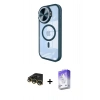 MARSİLYAN™- iPhone 14 Pro Max Kılıf Kıvılcım Modern Koleksiyonu - Siyah Bilvis 5in1 3D Magic Cam Ekran Koruyucu + Raze Metal Kamera Lens - GD