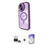 MARSİLYAN™- iPhone 14 Pro Max Kılıf Kıvılcım Modern Koleksiyonu - Siyah Bilvis 5in1 3D Magic Cam Ekran Koruyucu + Bilvis Titan Kamera Lens - GD