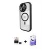 MARSİLYAN™- iPhone 14 Pro Max Kılıf Kıvılcım Modern Koleksiyonu - Siyah Bilvis 5in1 5D Magic Hayalet Cam Ekran Koruyucu + Bilvis Titan Kamera Lens - DNMR
