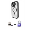 MARSİLYAN™- iPhone 14 Pro Max Kılıf Kıvılcım Modern Koleksiyonu - Siyah Bilvis 5in1 5D Magic Hayalet Cam Ekran Koruyucu + Bilvis Titan Kamera Lens - GS