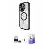 MARSİLYAN™- iPhone 14 Pro Max Kılıf Kıvılcım Modern Koleksiyonu - Siyah Bilvis 5in1 5D Magic Hayalet Cam Ekran Koruyucu + Bilvis Titan Kamera Lens - GD