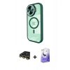 MARSİLYAN™- iPhone 14 Pro Max Kılıf Kıvılcım Modern Koleksiyonu - Siyah Bilvis 5in1 5D Magic Hayalet Cam Ekran Koruyucu + Gold Raze Metal Kamera Lens