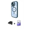 MARSİLYAN™- iPhone 14 Pro Max Kılıf Kıvılcım Modern Koleksiyonu - Siyah Bilvis 5in1 5D Magic Hayalet Cam Ekran Koruyucu + Raze Metal Kamera Lens - GS