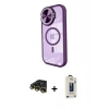 MARSİLYAN™- iPhone 14 Pro Max Kılıf Kıvılcım Modern Koleksiyonu - Siyah Bilvis Hayalet Cam Ekran Koruyucu + Raze Metal Kamera Lens - GD