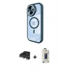 MARSİLYAN™- iPhone 14 Pro Max Kılıf Kıvılcım Modern Koleksiyonu - Siyah Bilvis Hayalet Cam Ekran Koruyucu + Raze Metal Kamera Lens - GS
