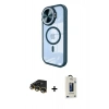 MARSİLYAN™- iPhone 14 Pro Max Kılıf Kıvılcım Modern Koleksiyonu - Siyah Bilvis Hayalet Cam Ekran Koruyucu + Raze Metal Kamera Lens - GD