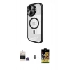 MARSİLYAN™- iPhone 14 Pro Max Kılıf Kıvılcım Modern Koleksiyonu - Siyah Buffer Cam Ekran Koruyucu + Bilvis Titan Kamera Lens - GS