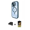 MARSİLYAN™- iPhone 14 Pro Max Kılıf Kıvılcım Modern Koleksiyonu - Siyah Buffer Cam Ekran Koruyucu + Raze Metal Kamera Lens - GS