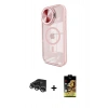 MARSİLYAN™- iPhone 14 Pro Max Kılıf Kıvılcım Modern Koleksiyonu - Siyah Buffer Cam Ekran Koruyucu + Raze Metal Kamera Lens - GS