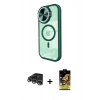 MARSİLYAN™- iPhone 14 Pro Max Kılıf Kıvılcım Modern Koleksiyonu - Siyah Buffer Cam Ekran Koruyucu + Raze Metal Kamera Lens - GS