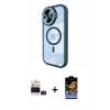 MARSİLYAN™- iPhone 14 Pro Max Kılıf Kıvılcım Modern Koleksiyonu - Siyah Buffer Hayalet Cam Ekran Koruyucu + Bilvis Titan Kamera Lens - DNMR