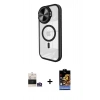 MARSİLYAN™- iPhone 14 Pro Max Kılıf Kıvılcım Modern Koleksiyonu - Siyah Buffer Hayalet Cam Ekran Koruyucu + Bilvis Titan Kamera Lens - GS