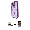 MARSİLYAN™- iPhone 14 Pro Max Kılıf Kıvılcım Modern Koleksiyonu - Siyah Buffer Hayalet Cam Ekran Koruyucu + Bilvis Titan Kamera Lens - GS