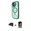 MARSİLYAN™- iPhone 14 Pro Max Kılıf Kıvılcım Modern Koleksiyonu - Siyah Buffer Hayalet Cam Ekran Koruyucu + Raze Metal Kamera Lens - GS
