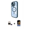 MARSİLYAN™- iPhone 14 Pro Max Kılıf Kıvılcım Modern Koleksiyonu - Siyah Buffer Hayalet Cam Ekran Koruyucu + Bilvis Titan Kamera Lens - GS