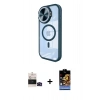 MARSİLYAN™- iPhone 14 Pro Max Kılıf Kıvılcım Modern Koleksiyonu - Siyah Buffer Hayalet Cam Ekran Koruyucu + Bilvis Titan Kamera Lens - SH