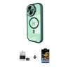 MARSİLYAN™- iPhone 14 Pro Max Kılıf Kıvılcım Modern Koleksiyonu - Siyah Buffer Hayalet Cam Ekran Koruyucu + Bilvis Titan Kamera Lens - GS