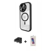 MARSİLYAN™- iPhone 14 Pro Max Kılıf Kıvılcım Modern Koleksiyonu - Siyah Joko 5D Cam + Raze Metal Kamera Lens - GS
